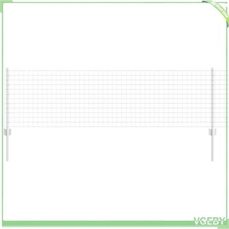 Clôture avec poteaux acier argent 0,6 x 10 m - kit panneau extérieur anti-rouille (1/5)