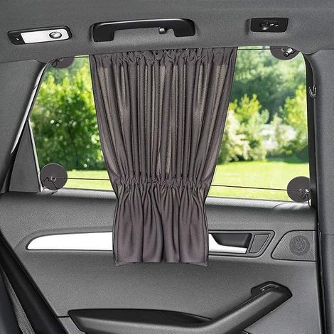 Ensemble de rideaux de voiture (2 pièces) avec 4 ventouses, 65 x 50 cm – Panne et maille de ventilation, confidentialité et protection contre les UV pour les voitures de tourisme