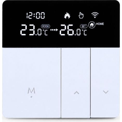 Thermostat intelligent Wi-Fi pour chauffage hydraulique, blanc, 3 A, contrôle à distance par application (1/5)