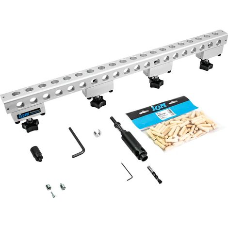 Gabarit de perçage universel pour goujons 656 mm Norme européenne 32 mm incl. 100 goujons MW-Tech IAP656S