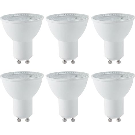 Lot de 6 ampoules LED GU10 5W (avec lentilles) - Température de couleur : tricolore - Sans scintillement