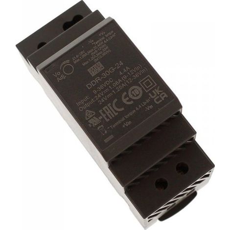MW MEAN WELL DDR-30G-24 Alimentatore a montaggio su guida DIN Input 9-36V Output 24V 1,25A 30W