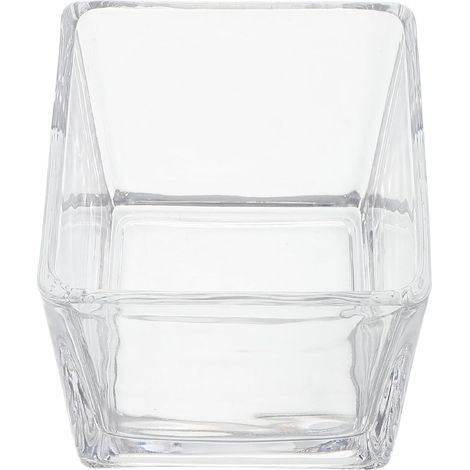 Vase Carré Transparent 8x8 Cm en Verre Épais, Pot Hydroponique Polyvalent, Jardinière de Bureau Moderne pour Décoration Intérieure, Centre de Table, Set Unique (1/5)
