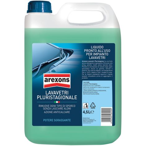 Arexons 4,5 l liquide lave-glace multi-saisons pret a' l'emploi pour re'servoirs de voiture de'graissant antigel re'sistant jusqu'a' -3,5 oC sans traces