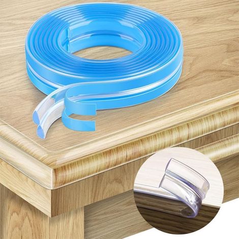 2er Pack Kantenschutz Baby, selbstklebender, transparenter Stoßschutz für Tischplatten & Schränke, Ecken & Wandschutz