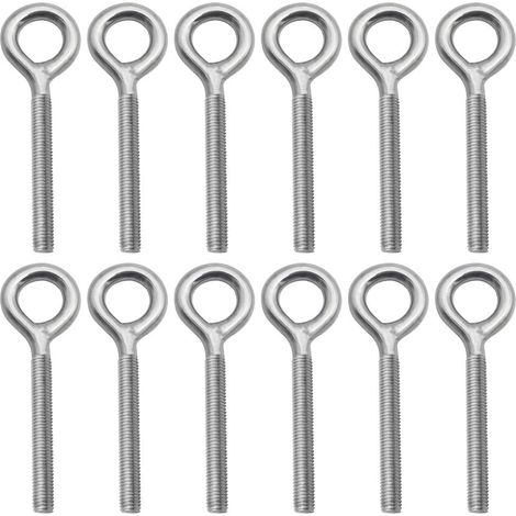 Lot de 12 Boulons à Anneau M6 x 70mm en Acier Inoxydable 304 - Tiges Filetées à Anneau Comme Pièces de Fixation Idéal pour Suspension les Articles dans la Maison les Jardins ou les Industries (1/4)