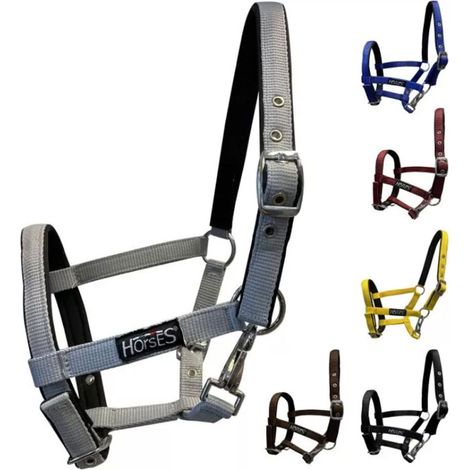 Foal, Grigio: Cavezza Regolabile in nylon Horses Foal