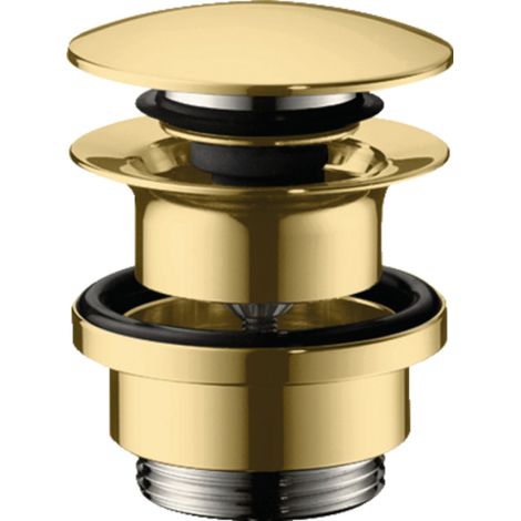 Hansgrohe - Ablaufgarnitur Push-Open für Waschtisch- und Bidetarmaturen, Gold poliert 50100990 (1/2)