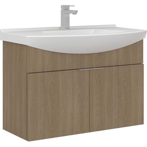 Meuble Vasque "Purus 80" - 80 x 50 x 58 cm - Sonomo Oak (1/4)