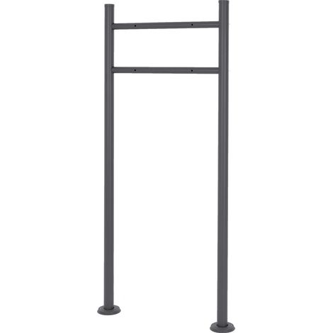ML-Design Support de Boîte aux Lettres en Acier Inoxydable Thermolaqué, Anthracite, Hauteur 120cm, Rond, Sur Pied, Poteaux de Boîte aux Lettres à Visser, 6 Ancrages de Sol, Accessoire Modern de Maison