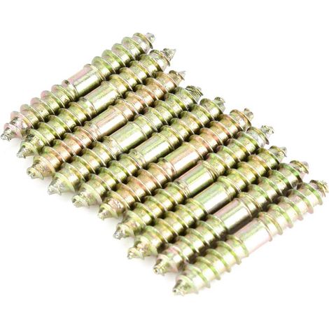 Lot de 10 vis à cheville 640 mm pour le travail du bois et la fabrication de meubles, vis à double extrémité (1/5)