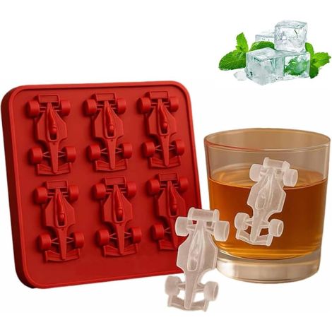 Moule à glaçons générique Formule 1, voiture de course de Formule 1, plateau 3D à 6 cavités avec outils de pâtisserie à faire soi-même, moules - AquaForge