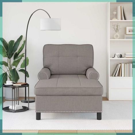 42022935 Chaise longue avec coussin Taupe 91 x 157 x 91 cm tissu (1/5)
