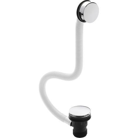 Nuie Inset Bath Push Button Extended Waste 900mm with Overflow - Chrome