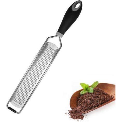 Schwarze, manuelle Käse- und Zitrusreibe, klassische High-End-Reibe aus scharfem Edelstahl, ideal für Parmesan und Käse (1/5)