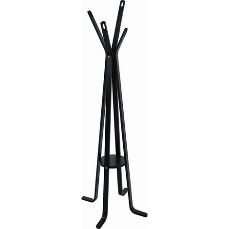 Attaccapanni a stelo legno nero 4 braccia cm 50h180