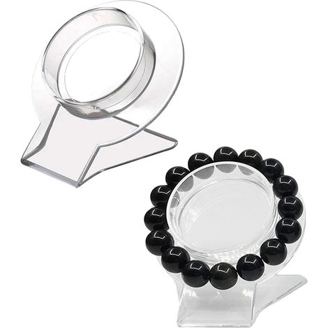 Set of 2 clear acrylic jewelry and bracelet display stands (1/5)
