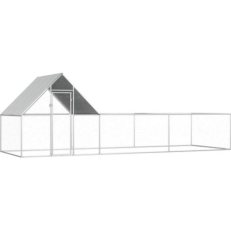 Poulailler Enclos Cage à poules 6 x 2 x 2 m Acier galvanisé 92269 (1/5)