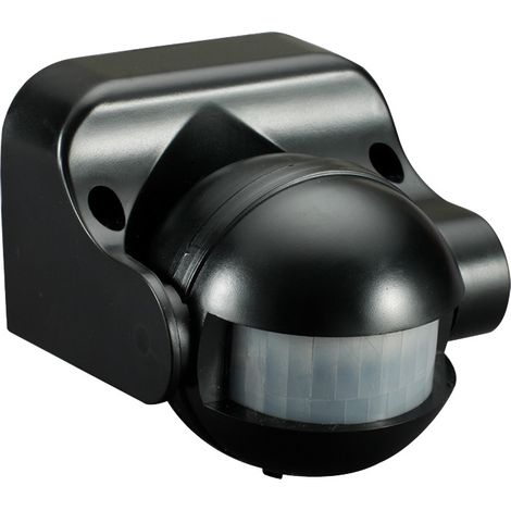 Infrarotsensor für menschlichen Körper Außensensor Bewegungserkennung, Erfassungsreichweite 12 m im Freifeld, Winkel 180°, IP44, Infrarotsensor (Schwarz) (1/5)