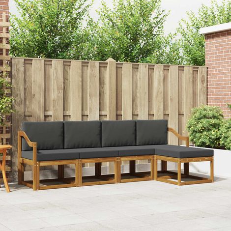 vidaXL Outdoor-Sofagarnitur mit Kissen 5 pcs Natur und Anthrazit (1/5)