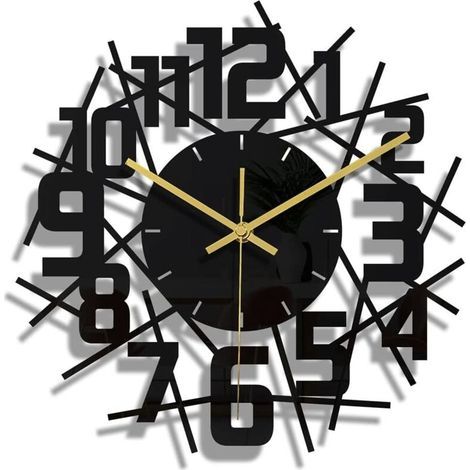 Luming DIY Black Round Frame Wall Clock Silent Modern Design Wall Clocks Suitable for Bedroom Living Room Office Art Decoration