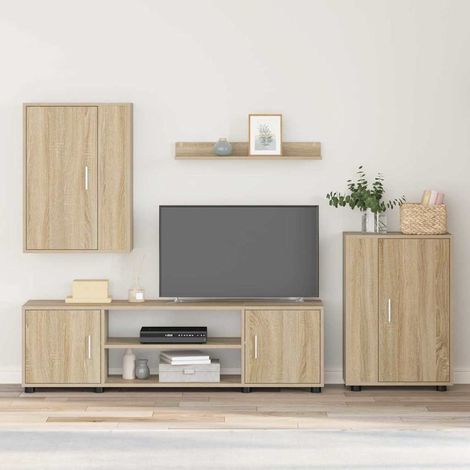 TV Cabinet Set Sonoma Oak Engineered wood vidaXL (1/4)