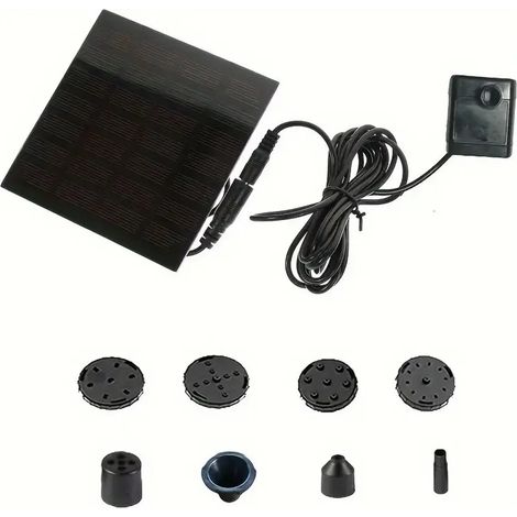 (11 cm) Kit de pompe à eau solaire miniature 1,4 W pour fontaine de jardin, piscine, abreuvoir à oiseaux intérieur ou extérieur. Panneau d'alimentation inclus. (1/5)