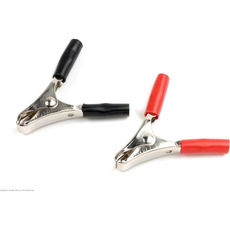 Revtec - Connector - Alligator Battery Clamps - Medium - Red + Black - 1 pair