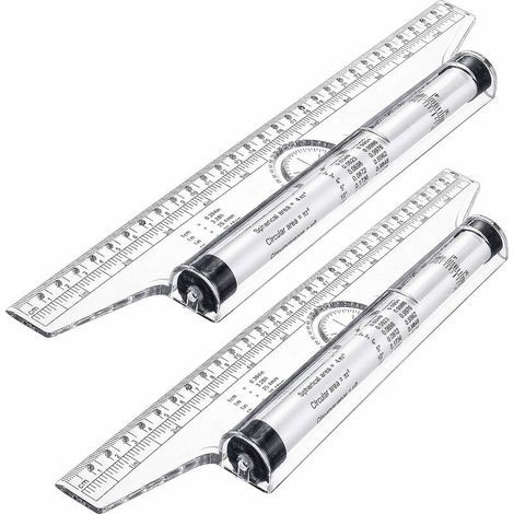 2-piece plastic measuring roller ruler, drawing roller ruler, parallel ruler, multifunctional drawing design ruler for measuring, drawing, student, school and office (1/5)