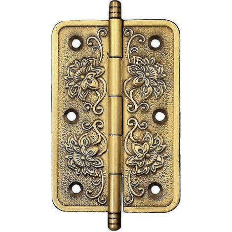 Lot de 4 charnières antiques - Charnières de porte de placard vintage - Charnière décorative - Charnière en laiton antique, pour la décoration de placards, 6,35 cm (2,5 pouces)