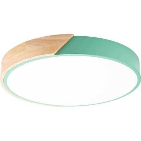 ALPINALUZ Plafón LED Circular Metal con Madera Natural Ø40cm 3000K-4000K-6000K 24W (1/5)