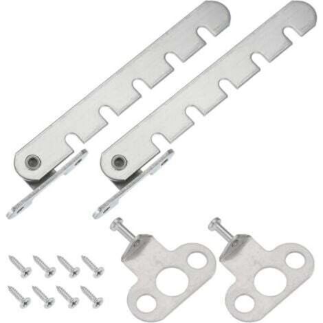 [JAMAIS UTILISÉ] Loquet de sécurité pour fenêtre, 2 pièce, avec barre réglable, avec 5 fentes, pour fenêtres ouvrant vers l'intérieur, argenté (44 mm). (1/4)