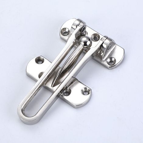 Loquet de Porte pour sécurité de la maison, barre oscillante, verrous de porte d'entrée secondaire pour maison, hôtel, appartement (Argenté)