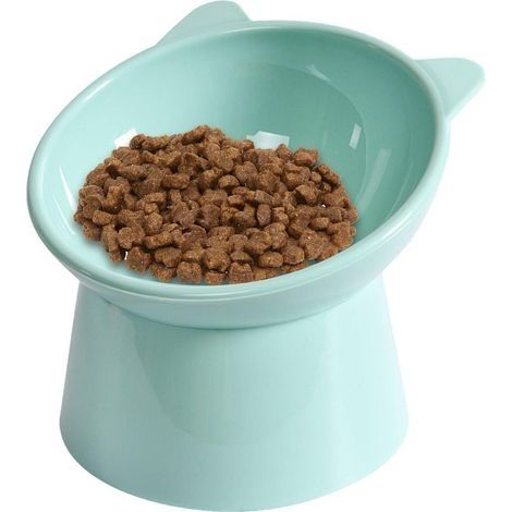 Gamelle Chat Surélevée et Inclinée, Bol Chat Sureleve Incline, Gamelle pour Chat Surélevée Anti Vomissement, Gamelle Surélevée Chaton pour Nourriture/Eau, Bol Nourriture Chat Chien, Ecuelle Chaton