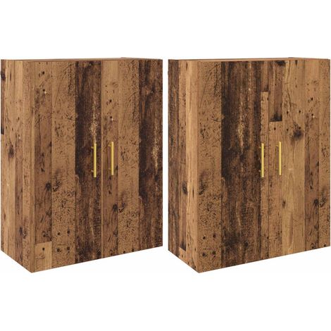 Armario de pared 2 pcs Madera vieja 69,5 x 34 x 90 cm vidaXL