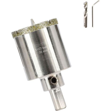 1-1/2 Pouce 38mm scie cloche carrelage foret diamant carrelage avec foret de centrage Revêtue de diamant Adaptée pour,Verre, Marbre, Porcelaine et Céramique (1/5)