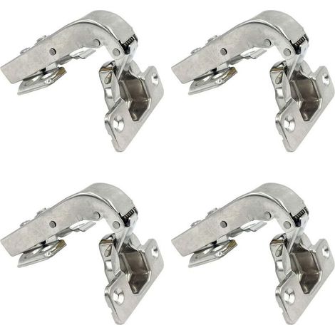 95 Degré Crampons Charnière à Bras Long avec Amortisseur pour Porte Charnières à Fermeture Douce pour Portes Placard Meuble Cuisine Lot de 4 (1/5)