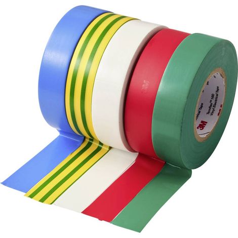 3M 160 Ruban isolant rouge, bleu, vert, blanc, jaune (L x l) 20 m x 18 mm 5 pc(s) (1/3)
