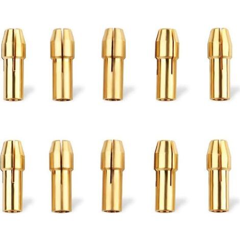 10Pcs 4.8MM Drill Chuck, Brass Shank Clamping Chuck, Precision Brass Chucks, Mini Collet Chuck, Clamping Chuck 0.5mm/0.8mm/1.0mm/1.2mm/1.5mm/1.8mm/2.0mm/2.4mm/3.0mm/3.2mm (1/5)