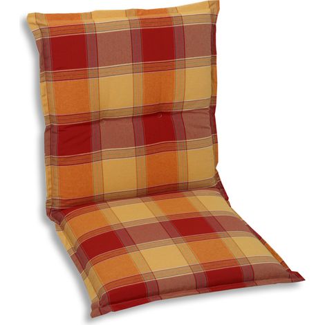 GO-DE Niederlehner-Auflage Classic 100 x 50 x 7 cm, rot kariert Sitzpolster (1/2)