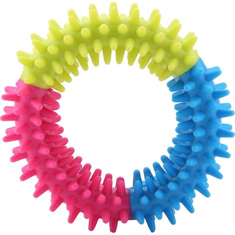 Un adorable jouet de dentition en forme d'anneau, un jouet de nettoyage dentaire pour animaux de compagnie, chiens et chiots. (1/5)
