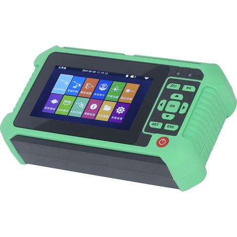OTDR-Lichtwellenleiter-Tester (optisches Zeitbereichsreflektometer) mit 4,3-Zoll-Touchscreen, 1550 nm Wellenlänge, Aderfindungsfunktion, EU-Stecker, 100–240 V (1/5)