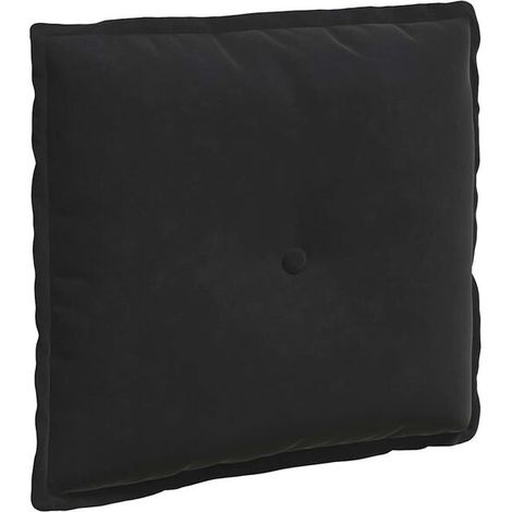 Coussin noir, 50 x 45 cm, en velours côtelé (1/5)