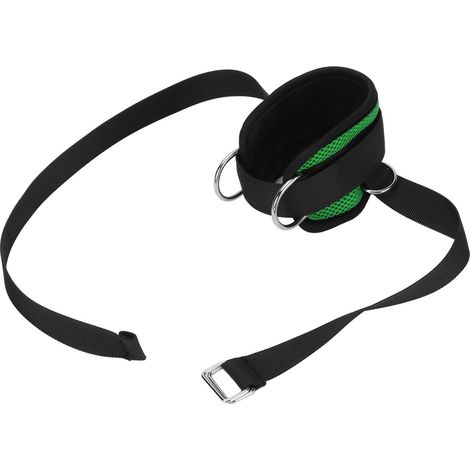 Sangle cheville réglable velcro, ceinture d'exercice force jambes et hanches, équipement fitness vert, bande résistance musculation, entraînement bas du corps, taille unique. (1/5)