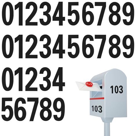 30pcs 9,8cm Pegatinas Números Adhesivos, Números Adhesivos Grandes de 0 a 9 Números Números Adhesivos para Puertasnúmeros Adhesivos Exterior para Letreros Puerta Ventana Coches (Negro) (1/5)