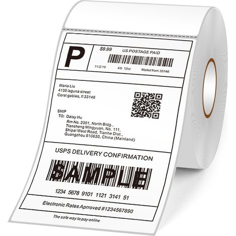Thermodrucker-Versandetiketten 4x6 Zoll Versandpaket Thermodrucker Allzweck-Etikettenpapier Aufkleber Selbstklebend (1/5)