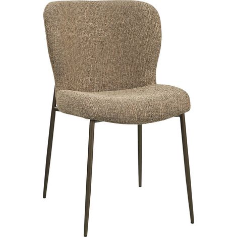 Tabouret de comptoir en tissu texturé - brandy et noir (1/5)