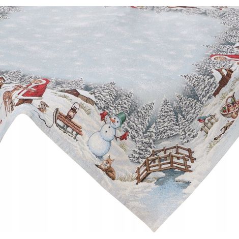 Tovaglia natalizia 1154 100x100 arazzo per tavolo paesaggio invernale vi 1 pz. (1/4)