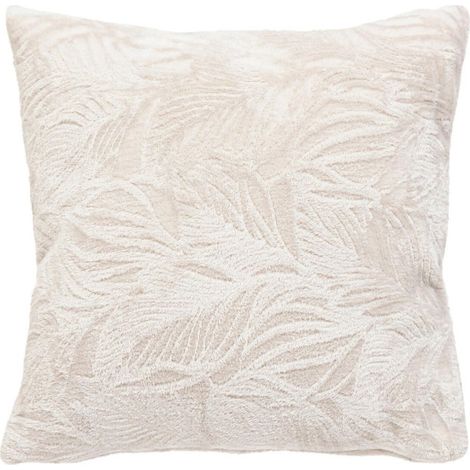 Coussin Déco Flanelle "Ryo" 40x40cm Beige Lin (1/4)