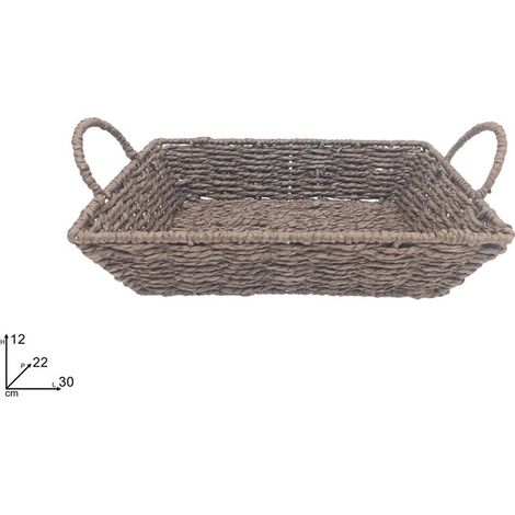 Cesta Rettangolare Regalo Festività Natale Pasqua Marrone 30 x 22 cm (1/2)